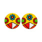 Purely Handmade Round Shaped Terracotta Stud Earrings