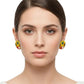 Purely Handmade Round Shaped Terracotta Stud Earrings