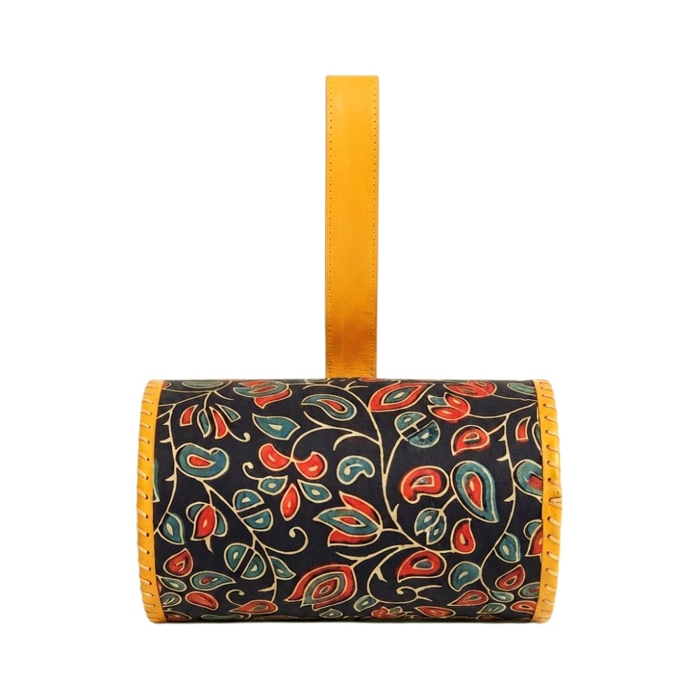 Handcrafted Leather Dholak Style Round Sling Bag
