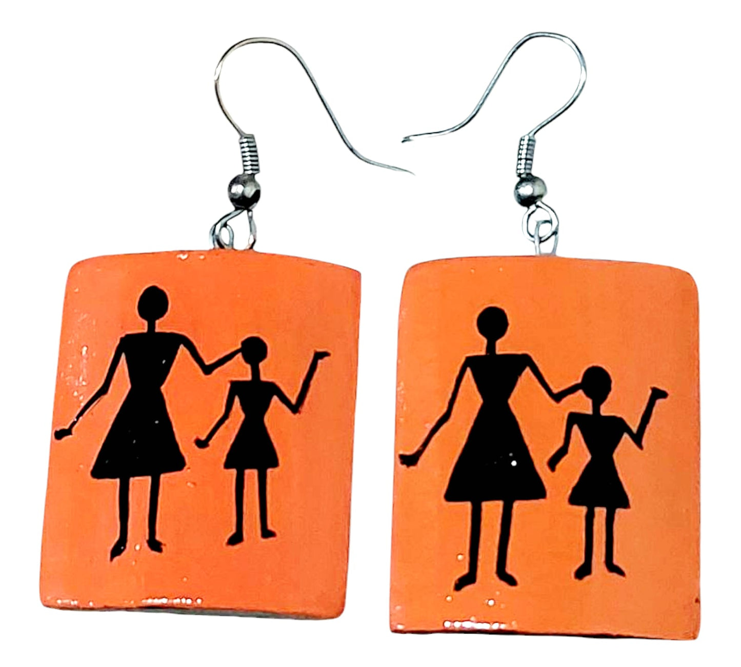 Purely Handmade & Handpainted Bamboo Earrings