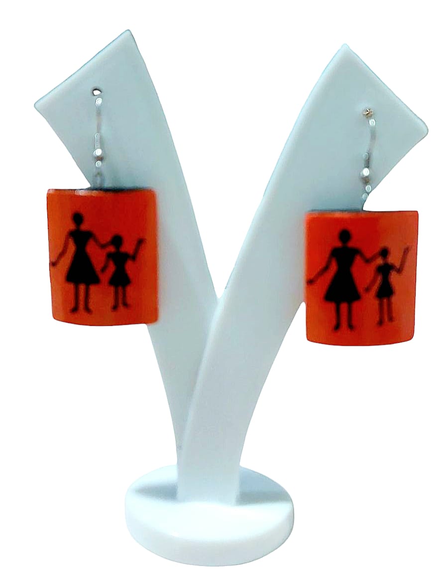 Purely Handmade & Handpainted Bamboo Earrings