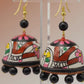 Terracotta Multicolour Designer Jhumka Earrings